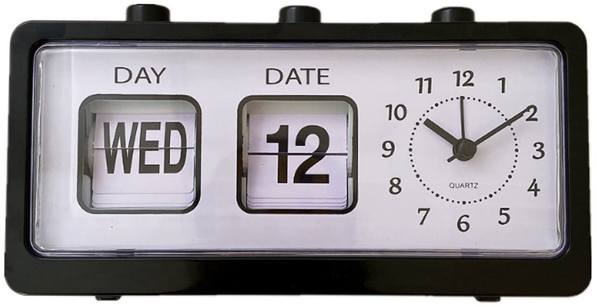 Digitale kalenderwekker - vintage handmatige springkalender - alarmfunctie - perfect voor studeerkamer - SnelShoppen