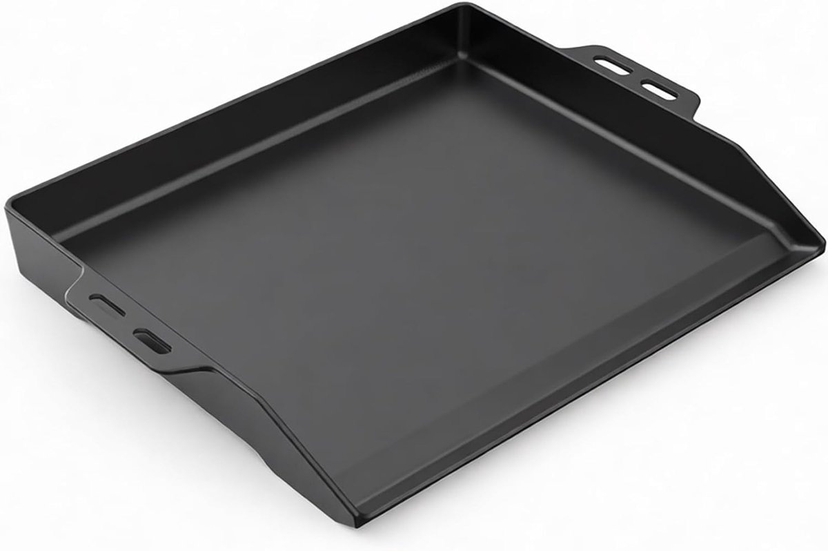 grillplaat voor GFTIME Plancha 48 x 36 cm compatibel Rösle Videro, Weber, Enders, Campingaz, Napoleon, Tepro, Taino gasgrill met regengoot en 8 cm rand