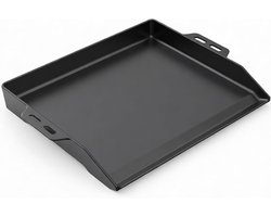 grillplaat voor GFTIME Plancha 48 x 36 cm compatibel Rösle Videro, Weber, Enders, Campingaz, Napoleon, Tepro, Taino gasgrill met regengoot en 8 cm rand