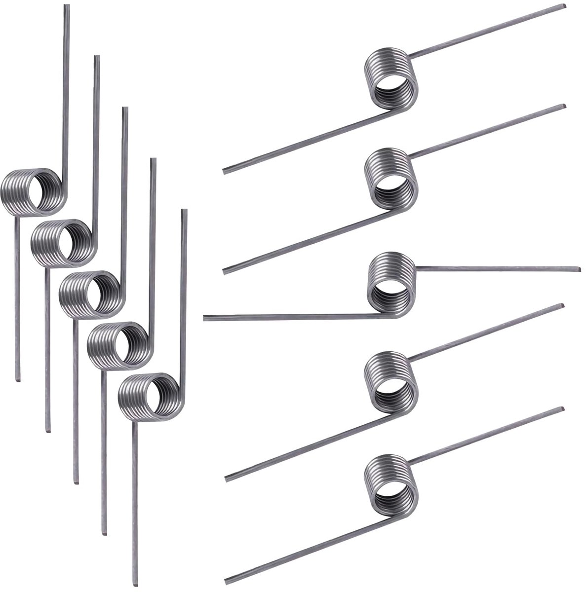 Torsieveren, Roestvrij Staal Torsieveer, Draaddiameter 0.7 mm, Buitendiameter 5 mm, 9 spoelen, Hoek 180 Graden