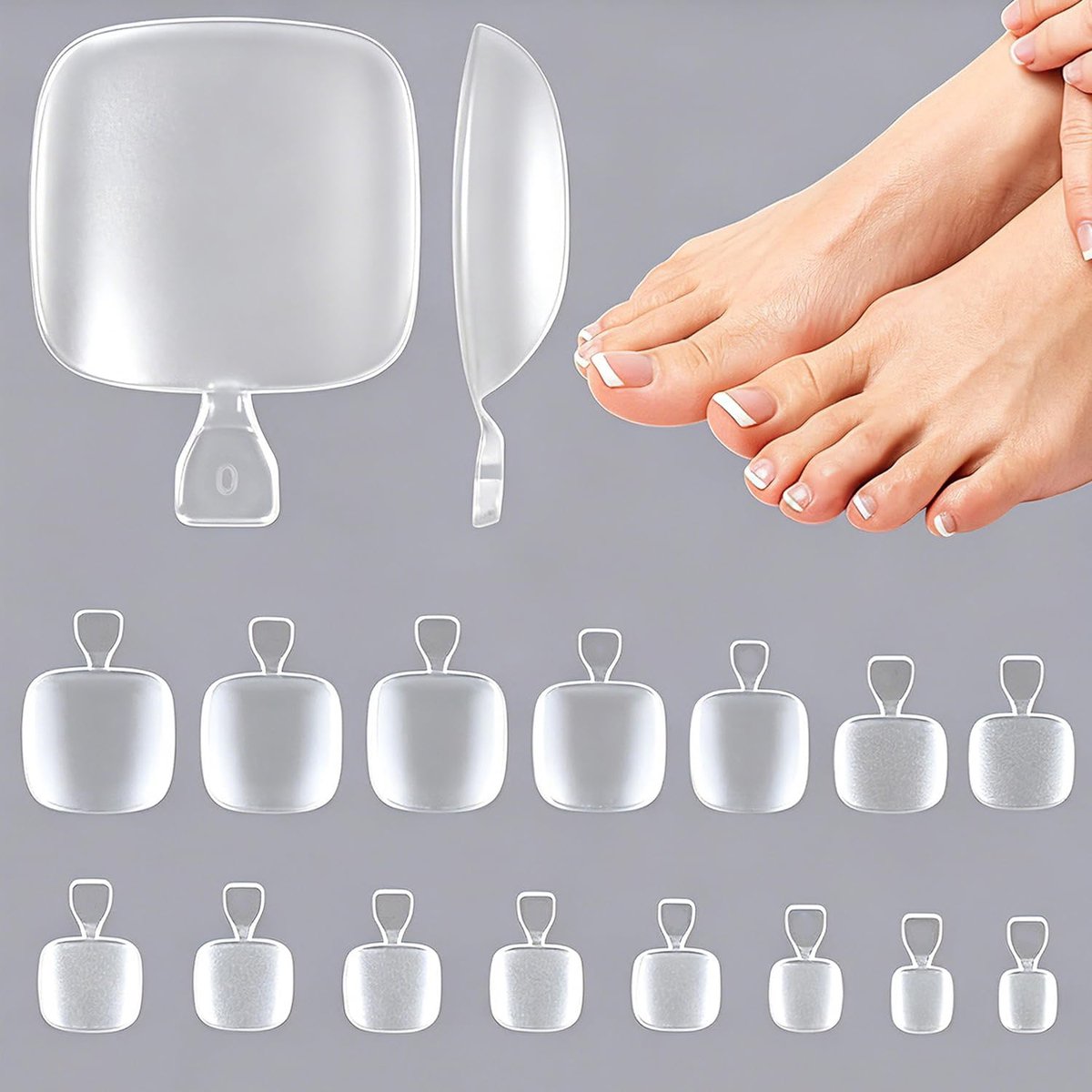 1500 Stuks Teen Nageltips, 15 Maten Matte Teennagels, Full cover soft gel Teennagel tips, Pre-shaped Teennagel tips, Press-on Acryl kunstteennagels voor nagelstudio's en doe-het-zelf nail art