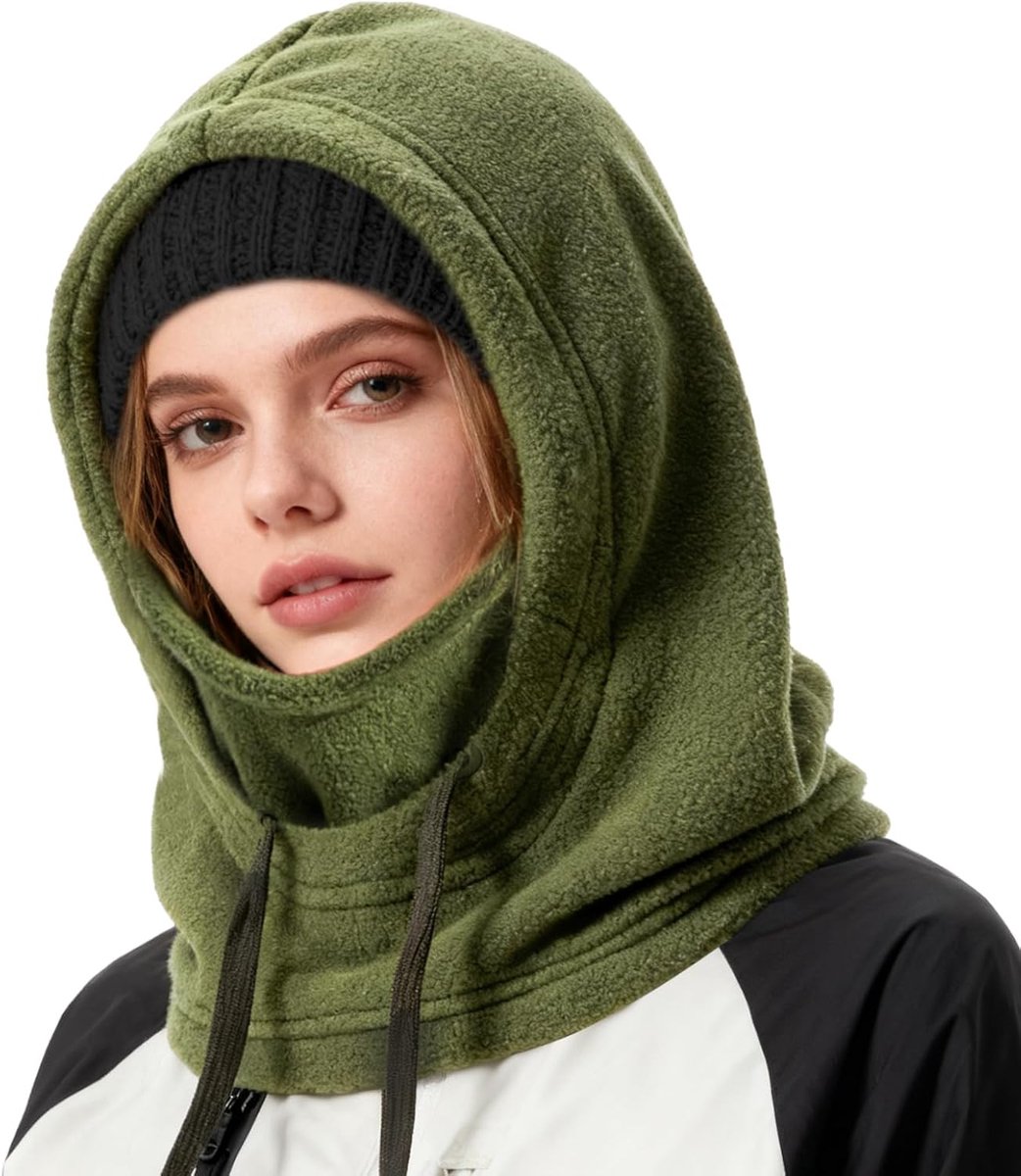 Bivakmuts Winddicht Skimasker Winter Thermisch Fleece Gezichtsmasker Mannen Vrouwen, Warme Zachte Capuchon Hoed Met Ademend Gezicht Cover Snoods Neck Warmer voor Skiën Motorfiets Fietsen