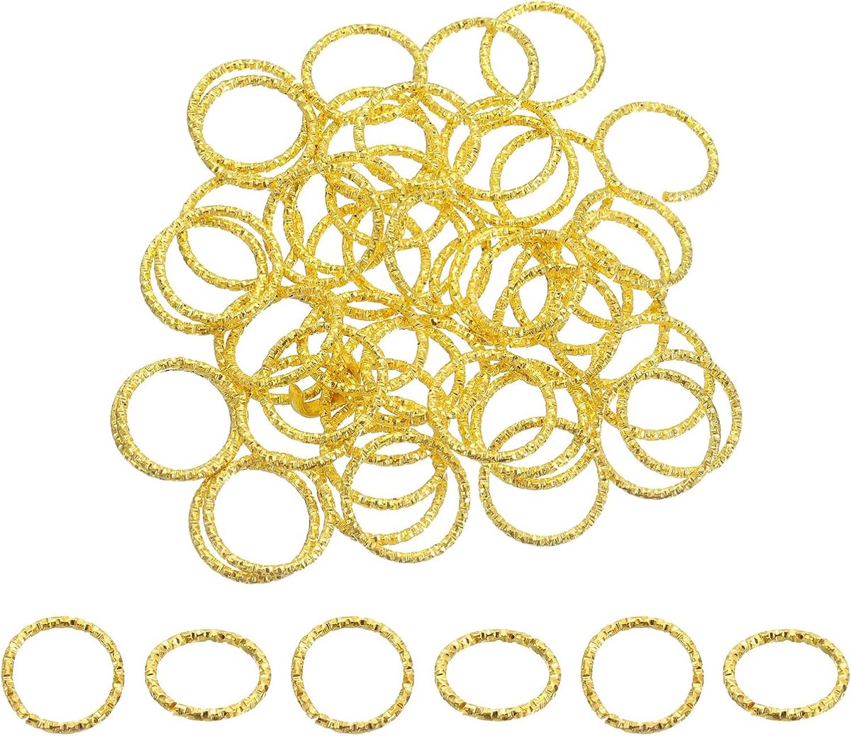 50 stuks open verbindingsringen, 20 mm, gedraaide O-vormige connectoren voor het maken van sieraden, armbanden, halskettingen, goudkleur