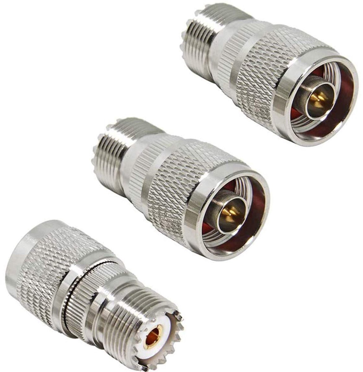 3 stuks N Male naar UHF Vrouwelijke Connector, N Male naar PL259 Vrouwelijke SO-239 Coaxiale Connector Converter voor RF Radio Antenne