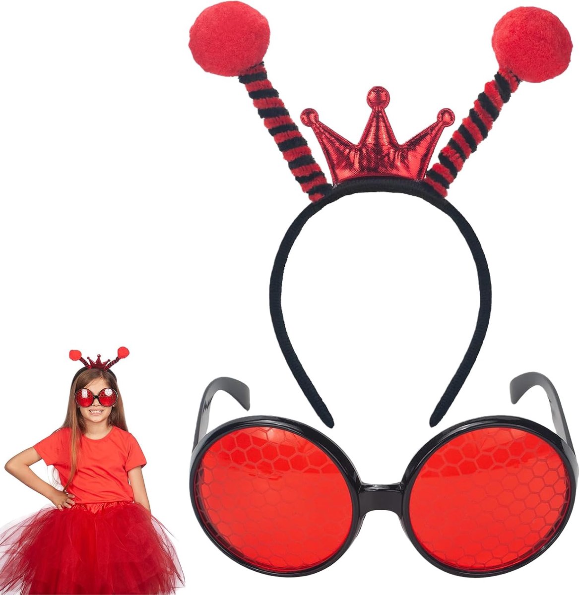 Antennes Stirnband Brillen Set Insecten Bijen Kostuum Accessoires Voor Vrouwen Mannen Vlinder Kostuum Voor Halloween