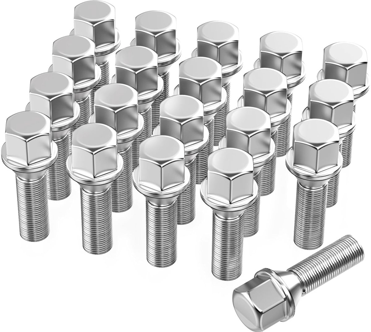 Bouten, wielbouten, M12 x 1,5 x 28 mm, kegelvormige kraag SW 17 mm, compatibel met BMW