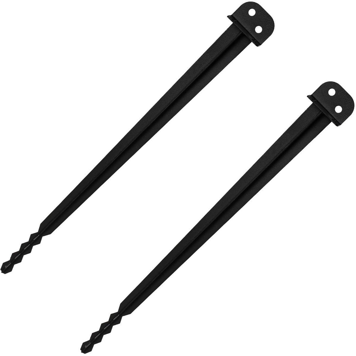 Set van 2 L-vormige bodemhulzen 50 cm met getand uiteinde, gemakkelijk in te slaan, grondankers en paaldragers voor houten en metalen palen, staal, voor alle tuinconstructies
