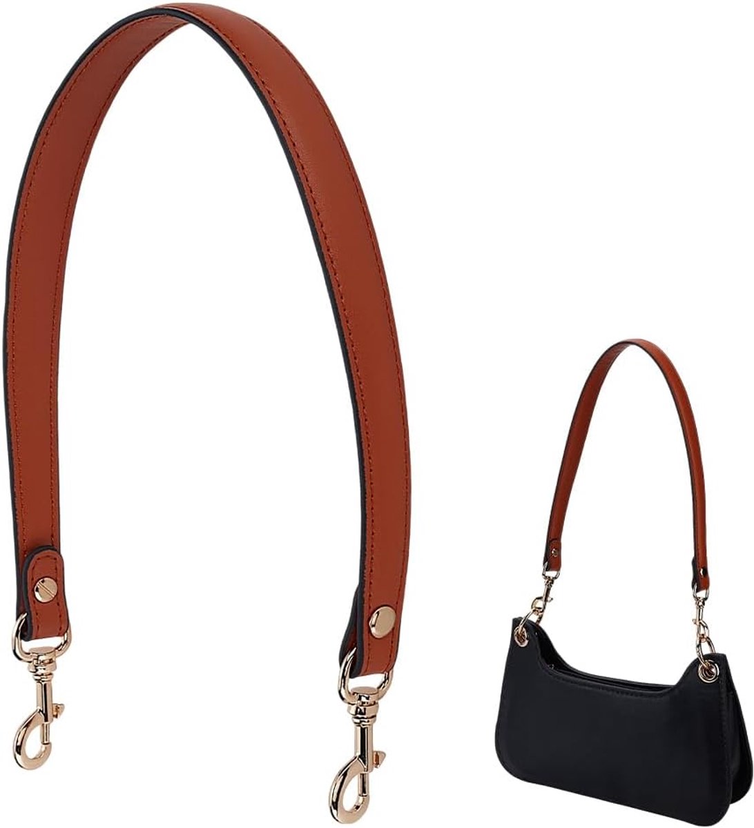 PandaHall Bruin Lederen Portemonnee Strap Vervanging Lederen Tote Bag Handvatten, Portemonnee Bandjes Vervanging met Sluitingen voor Handtas Tote Aktetas Handtas Maken Onderarm Tas, 23 inch