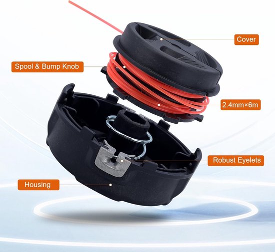 Maikop draadkop Autocut C26-2 voor STIHL FS55 FS56 FS70 FS94 FS91 - FS111 FS131 FS240 FS FR Serie 4002 710 2169 10 x 1,0LH reserveonderdelen grastrimmer met maaidraad 2,4 mm x 21 m (6 m + 15 m) — afbeelding 5