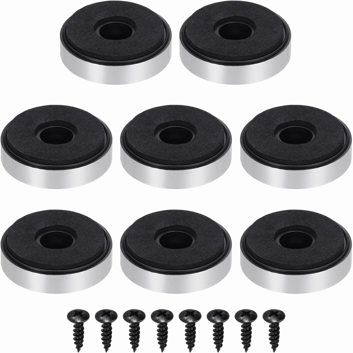 8 stuks luidspreker-isolatiepoten, 40 x 10 mm, schuimstofdempingsbasis, anti-vibratie, versterker, voetjes, mat voor audio-, cd-, hifi, thuisbioscoop, geluidssysteem, zilver