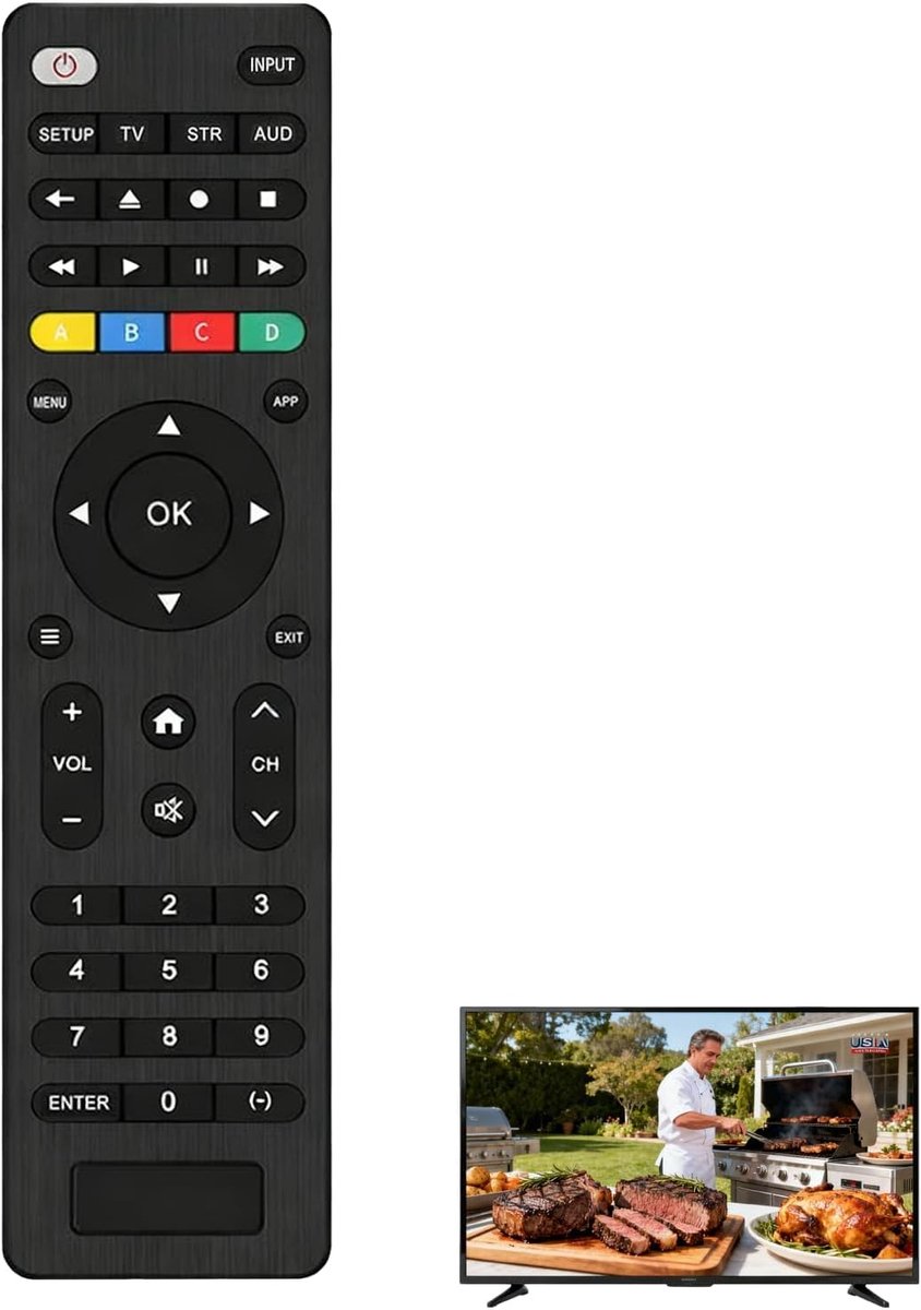 afstandsbediening voor Samsung, LG, Sony, Hisense, TCL, RCA, Toshiba, Panasonic, Sharp, Philips, Haier, Hitachi, JVC, compatibel met dvd's en streaming-apparaten