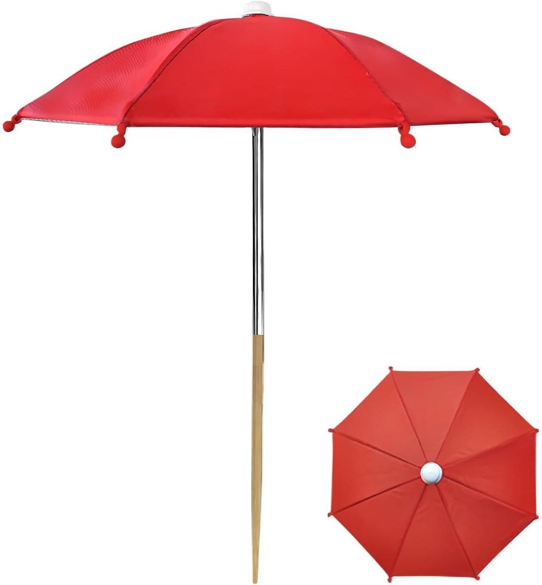 Kleine Plantenparasol - Mini Paraplu Tuin - Bescherming Tegen Zon - UV Bestendig - 27 cm Diameter - Rood