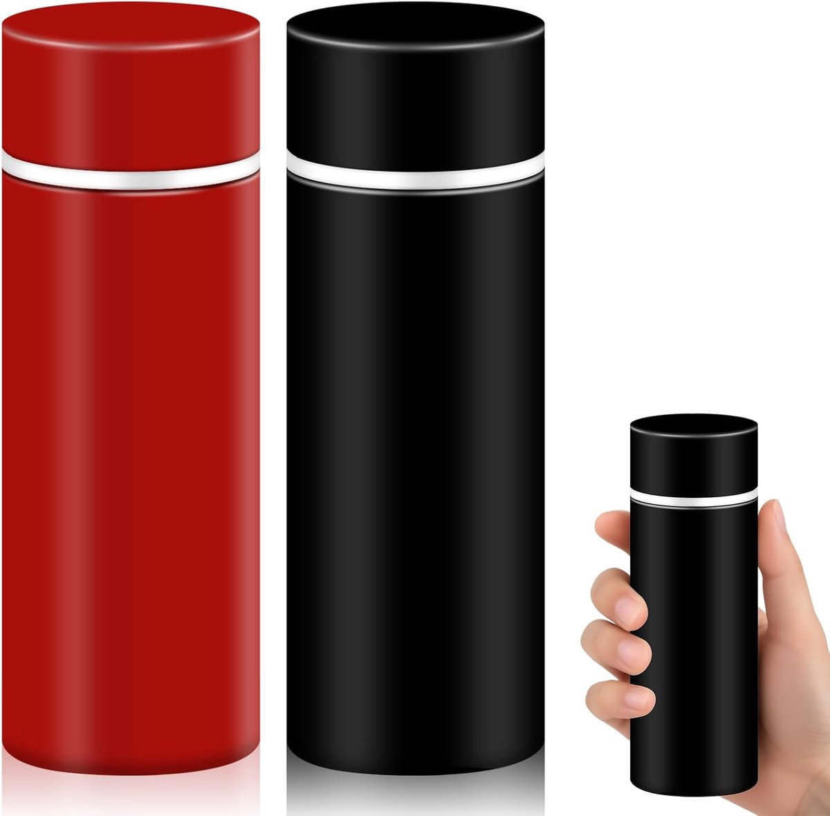 Waterfles van roestvrij staal, 2 stuks, 120 ml, mini-thermosfles voor warme en koude dranken, geïsoleerde drinkfles, kleine thermosfles van roestvrij staal, kleine koffiefles voor outdoor, school