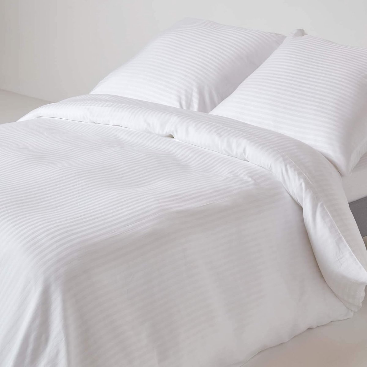Witte puur Egyptische katoenen dekbedovertrekset, Euro Size, 240 x 220 cm, 330 TC 500 draadtelling equivalent, 2 kussenslopen inbegrepen, dekbedovertrek, beddengoedset