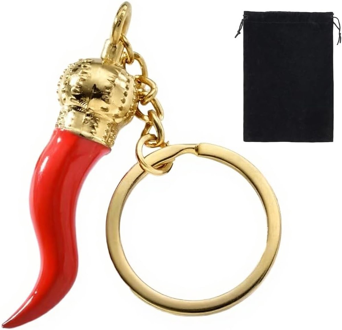 Stalen sleutelhanger voor dames en heren, geluksbrenger, voor Moederdag, verjaardag, Valentijnsdag, jubileum (goud/klein)