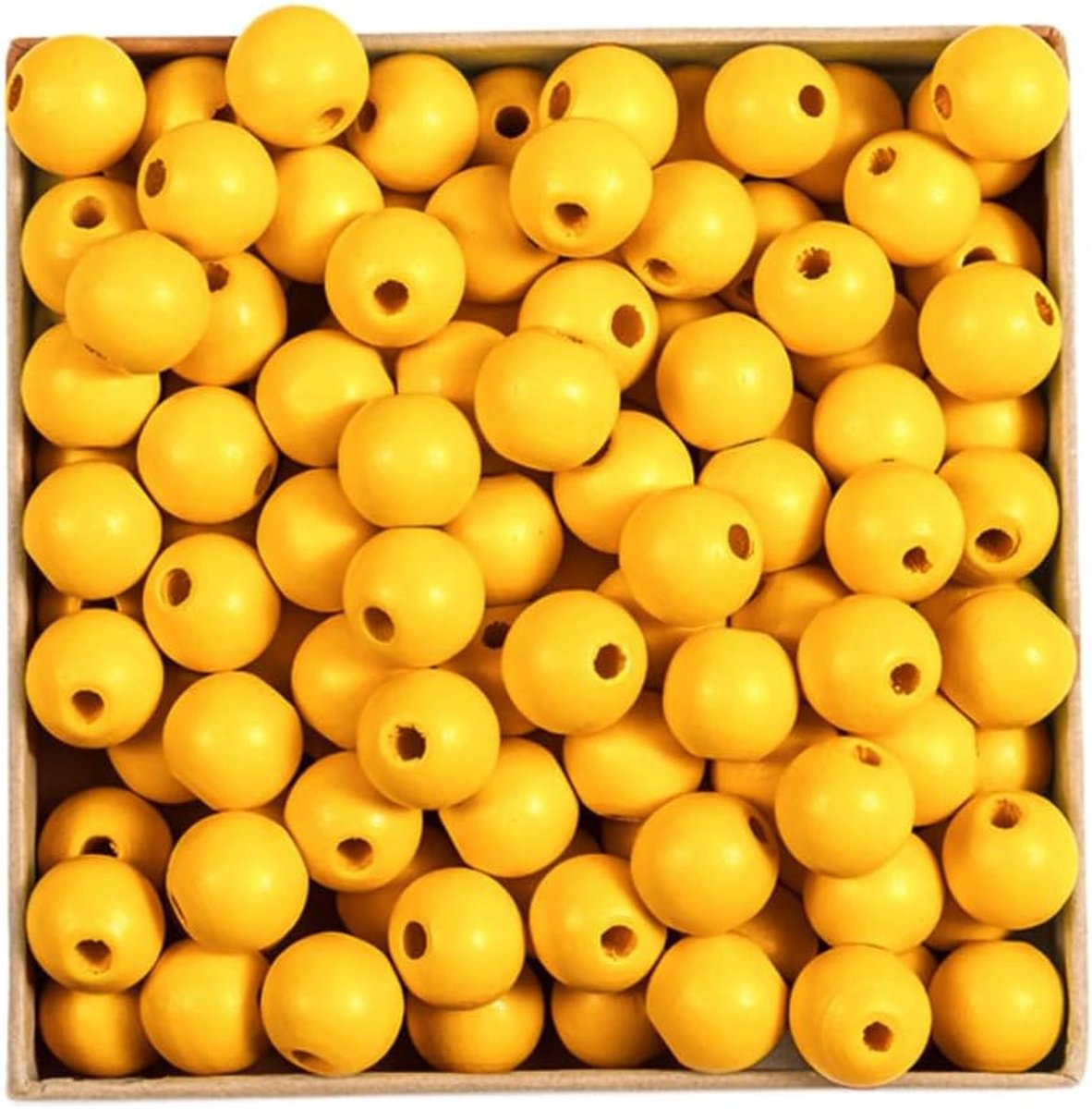 50 stuks, diameter 16 mm, kleurrijke houten kralen, ronde houten kralen, knutselkralen om te rijgen, verspreide kralen, houten kralen met gat, voor het zelf maken van halskettingen, armbanden,