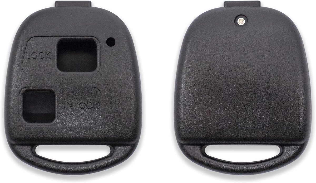 Sleutelbehuizing met 2 toetsen, compatibel met Toyota Yaris, Tarago, Corolla, Rav4, Celica, Auris, Tundra, behuizing vervangende afstandsbediening van kunststof, zwart (compatibiliteit