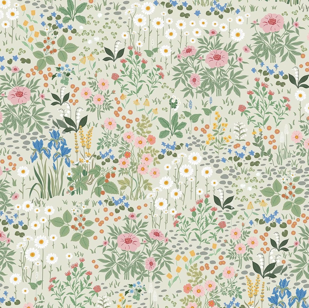 Behang bloemen 44 x 300 cm bloemenbehang zelfklevend beige vintage meubelfolie vinyl plakfolie plakbehang voor slaapkamer woonkamer keuken muur kast meubels