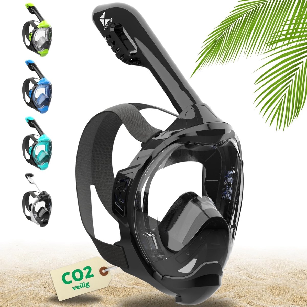Snorkelmasker voor volwassenen en kinderen - Seaview Y | CO2 veilig | Volgelaatsmasker om te snorkelen | Snorkeluitrusting voor volwassenen