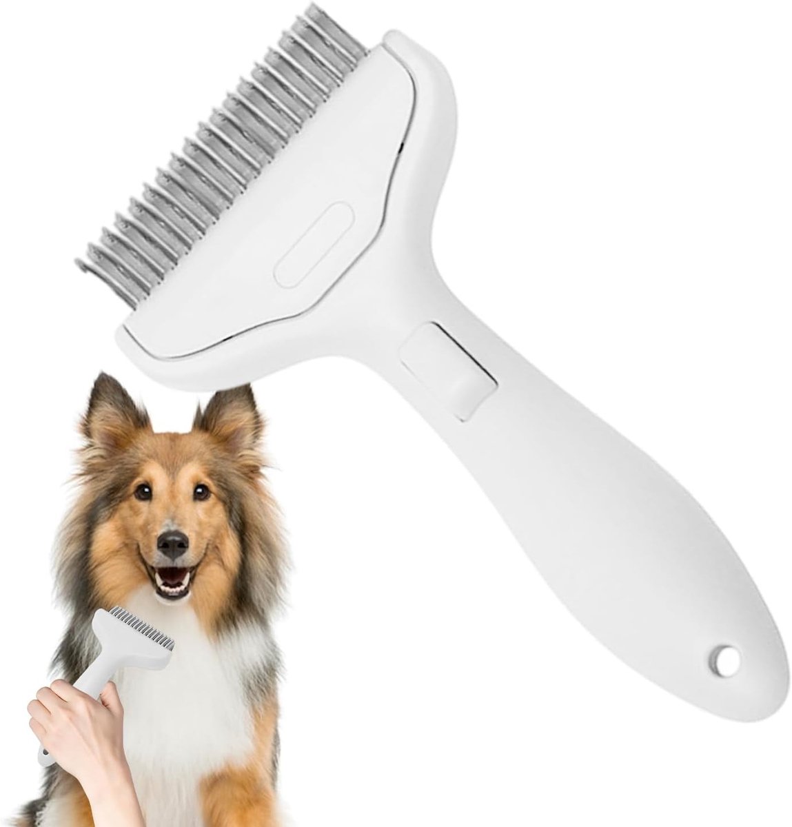 Gebogen massage- en verzorgingsapparaat, huisdierkam voor katten voor het verwijderen van losse haren, voor puppy's, kittens, in de badkamer, woonkamer, dierenhuis en op reis