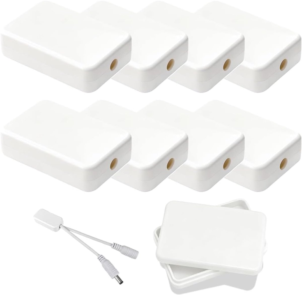 8 stuks aansluitdoos, 55 x 35 x 15 mm, wit, elektrische aansluitdoos, mini-aansluitdozen, compacte aansluitdoos voor elektronische projecten en doe-het-zelfbox voor het huishouden
