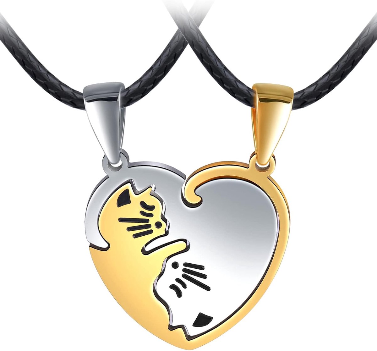 Vriendschapsarmbanden puzzle pendant - roestvrij staal - matching set - voor koppels en vrienden - ShopVlot