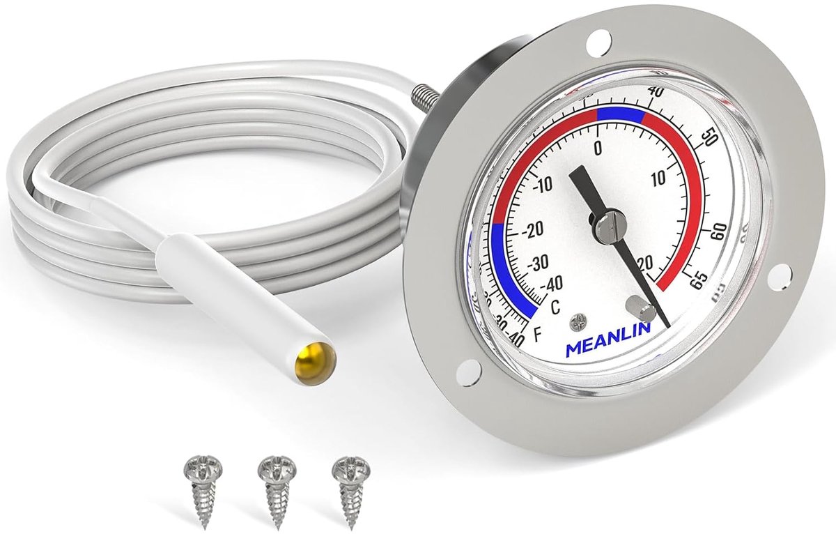 Vapour capillaire koudethermometer 2 inch - roestvrijstalen flensmontage - temperatuurbereik -40~20℃ - ShopVlot