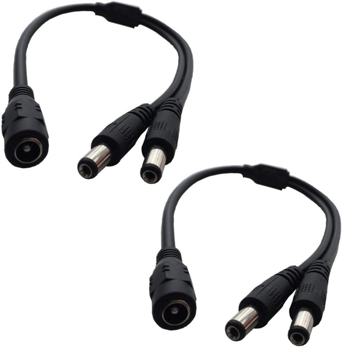 DC Adapter Kabel 5.5x2.1mm - Y Splitter 30cm - 2 Stuks - Voor CCTV Camera - ShopVlot