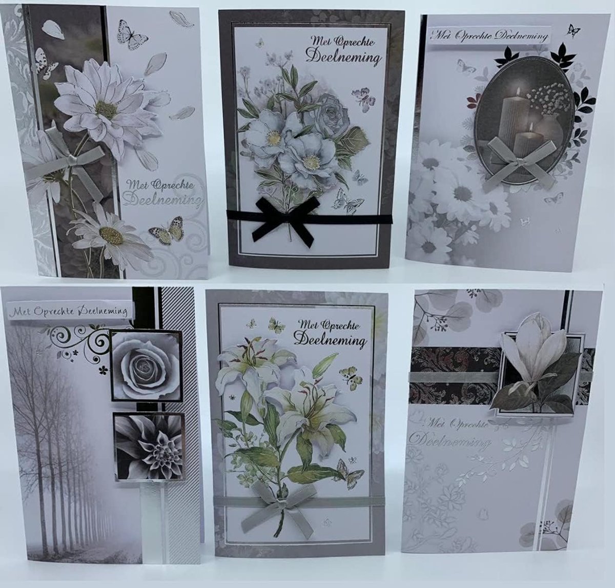 3D condoleance kaarten - luxe 12x17cm - met envelop - voor oprechte deelneming - ShopVlot