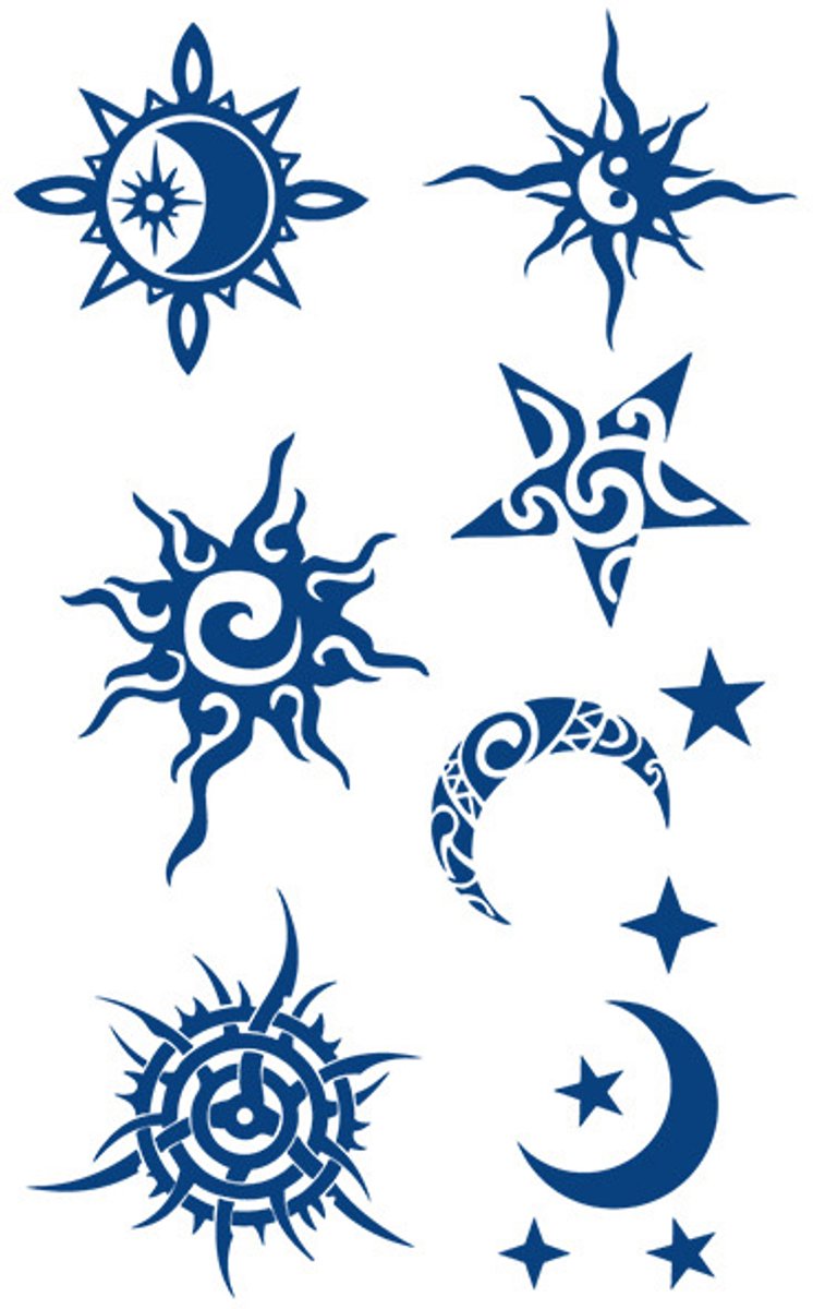 Tijdelijke tattoo Planeten spiritueel 2 weken