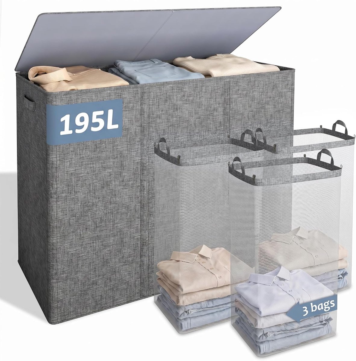 Wasmand - ruime opbergruimte - stijlvol design - ideaal voor het organiseren van wasgoed - ShopVlot
