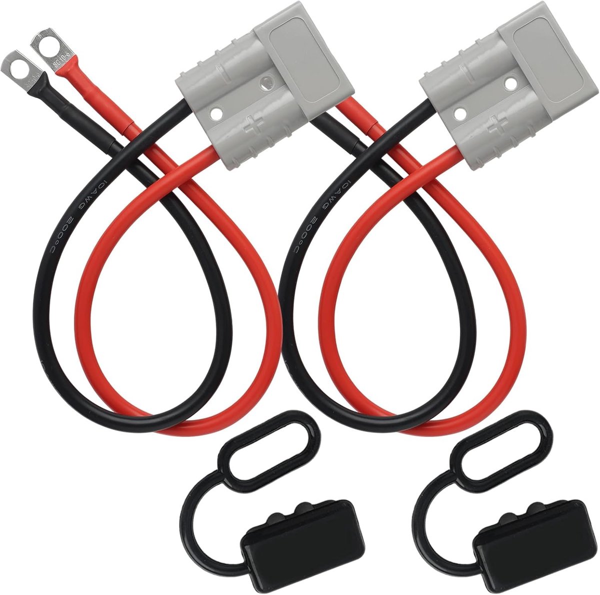 Accu connector 50 A 600 V - 10 AWG met O-Ring kabel - weerbestendig en duurzaam - ideaal voor caravans - ShopVlot