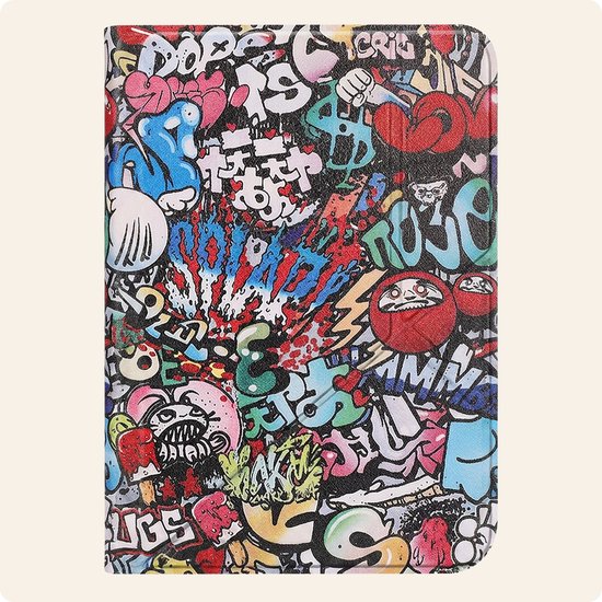 Hoesje Geschikt voor Kobo Clara 2E Hoes Book Case Trifold - Hoes Geschikt voor Kobo Clara 2E Hoesje Book Cover - Graffity van Hoesje  — afbeelding 5