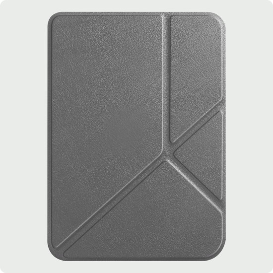 Hoes Geschikt voor Kobo Clara 2E Hoesje Bookcase Cover Hoes Trifold - Hoesje Geschikt voor Kobo Clara 2E Hoes Cover Case - Grijs — afbeelding 4