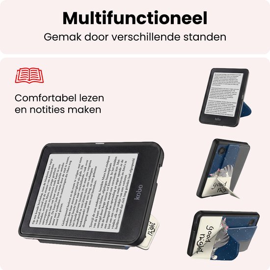 Hoes Geschikt voor Kobo Clara 2E Hoesje Bookcase Cover Book Case Hoes Sleepcover Trifold Met Screenprotector - Kat — afbeelding 3