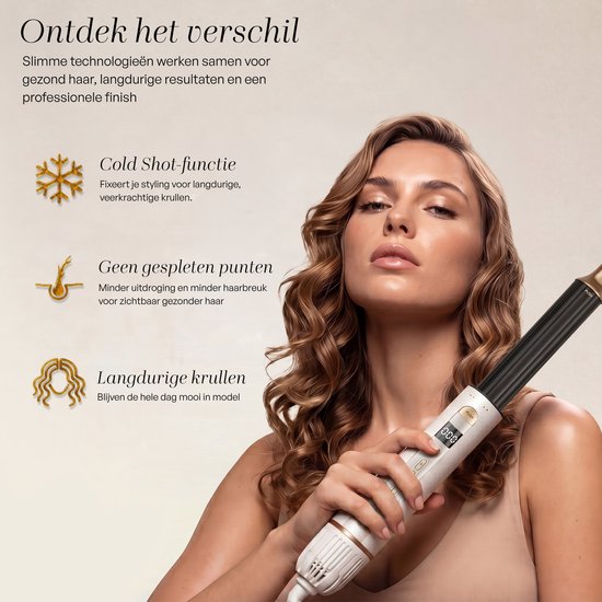 Sansbeauté® 8-in-1 Airstyler met Diffuser - Multistyler - Föhnborstel Kort Haar - Haarkruller - Haarstyler - Haardroger - Warmteborstel - Krulborstel - Krultang - Haarstijler - Stijlborstel - 5 in 1 Hairstyler