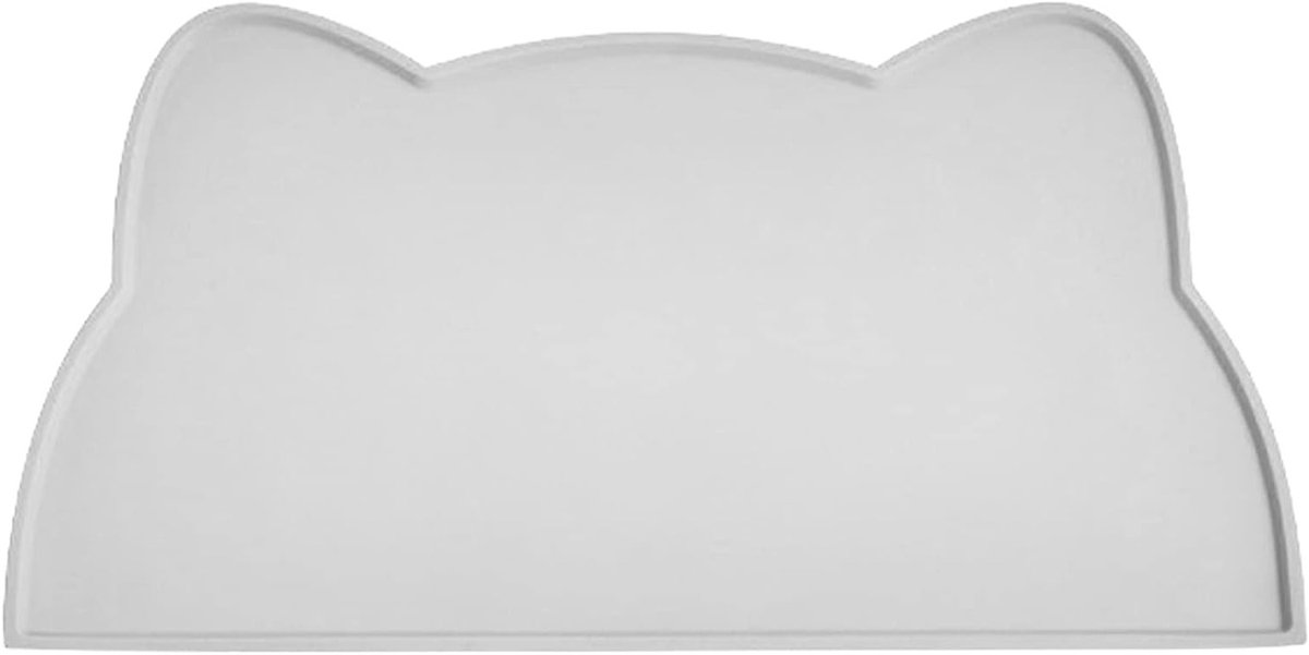 Honden- en kattenvoer mat van silicone, antislip en waterdicht, ideaal voor voerbakken (44x25cm, lichtgrijs)
