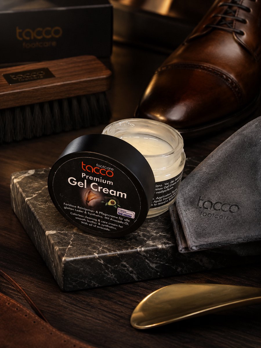 Tacco Premium Gel Cream 50ml - Kleurloos - Voedend - Leder/Leer en Synthetisch - Schoenpoets - Schoensmeer - Verzorging