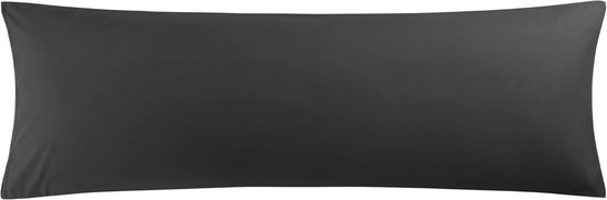 Famanu – Lichaamskussensloop 50 x 160 cm, microvezel, met hotelvergrendeling, zwart