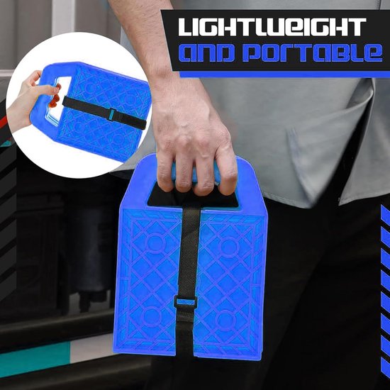 Stabilisator Steunmatten - Nivellerende Pads - Camper Stabiliseren - Antislip Textuur - Set Van 4 - Blauw — afbeelding 4