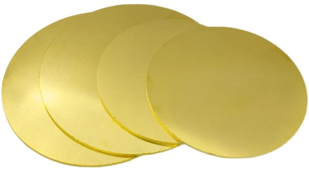 Messing Plaat - Ronde Schijven - Doe-het-zelf Projecten - Hoge Sterkte - 0.5 mm Dikte - Messing Kleur