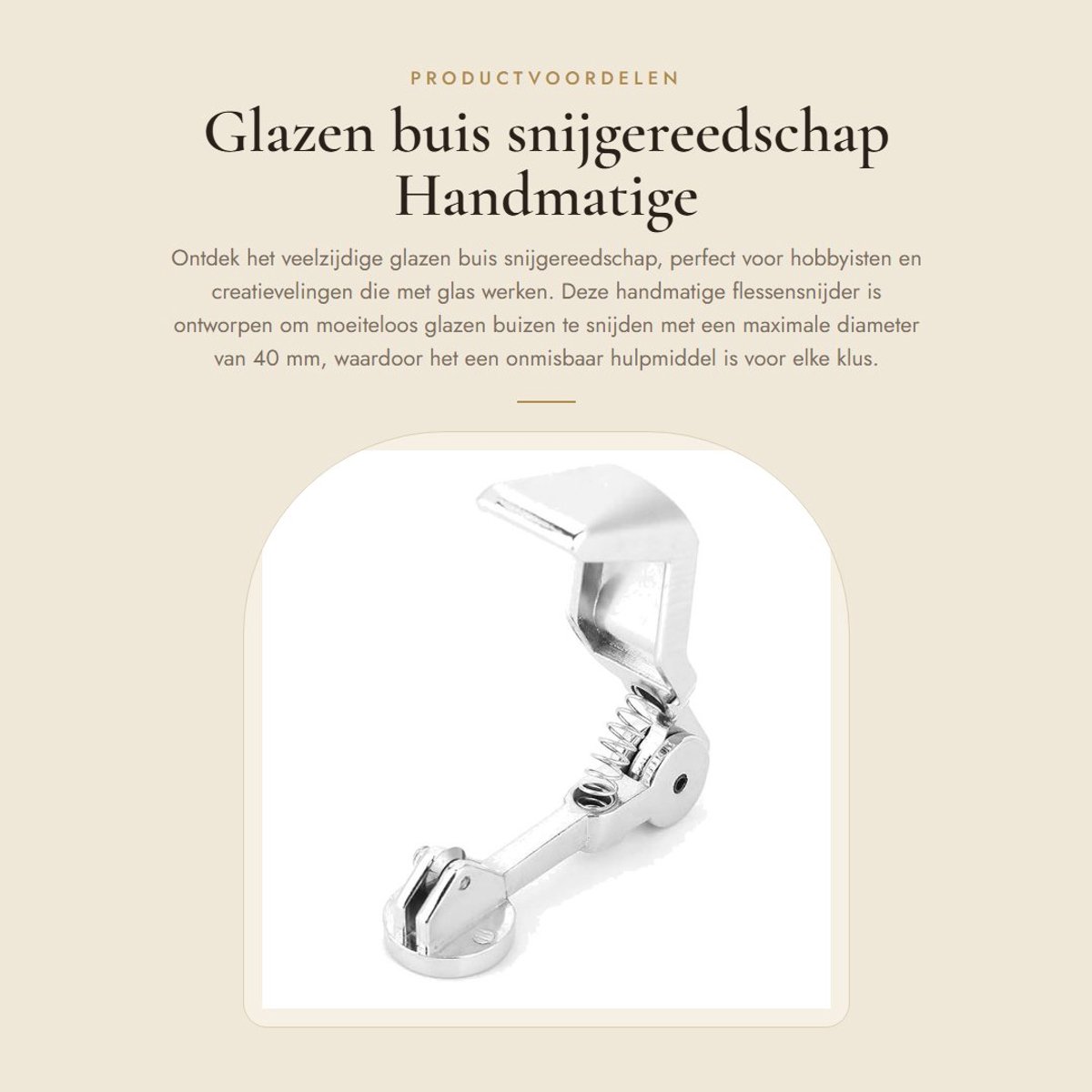 Glazen buissnijder voor nauwkeurig snijden van glazen buizen tot 40 mm