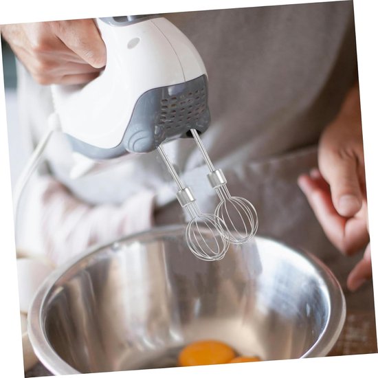 Mini Handmixer Accessoires - Roestvrijstalen Kloppers - Beslag Mengen - Duurzaam Roestvrij Staal - 2 Stuks - Zilver — afbeelding 3