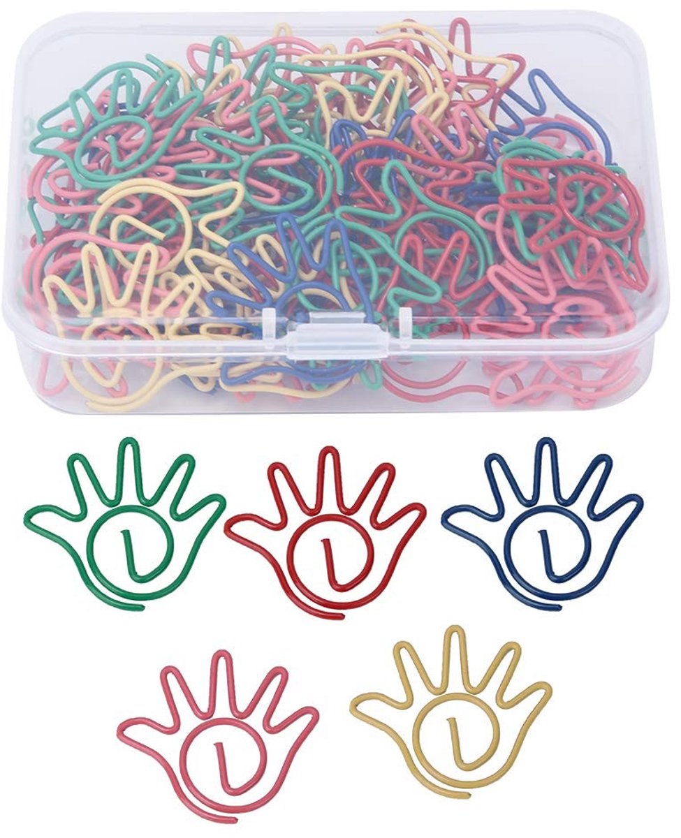 Dailygoods- Paperclips 60 Stuks - Handgevormd - Gecoate Draad - Milieuvriendelijk - Opbergdoos - 5 Kleuren - Kantoorbenodigdheden