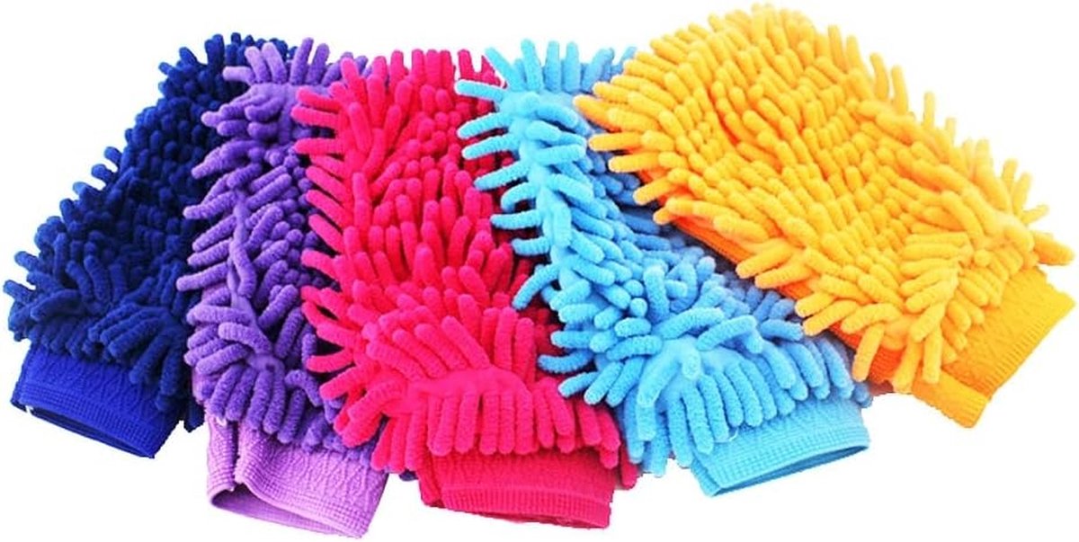 Washandschoen Auto - Microfiber Spons - Auto Reinigen - Krasvrij Oppervlak - 15x20cm - Willekeurig
