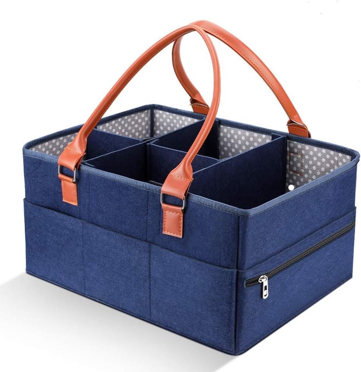 Draagbare luiertas organizer voor baby, multifunctionele opbergbak voor luiers, reisopslag voor babyaccessoires met verwisselbare vakken