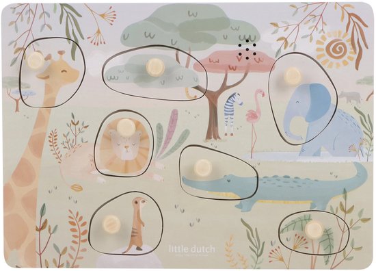 Little Dutch Geluidenpuzzel FSC - Safari Friends van Little Dutch — afbeelding 2
