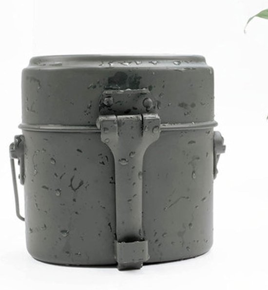 Draagbare Lunchbox - Eetblik Aluminium - Buiten Eten - Antislip Handvat - 15 x 15 x 15 cm - Zwart — afbeelding 5