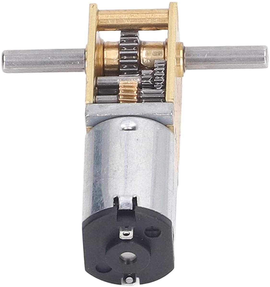 DC Motor Reductie - Wormwielmotor Dubbele As - Robotica Automatisering - Laag Geluid - 60 RPM - Zilverkleurig