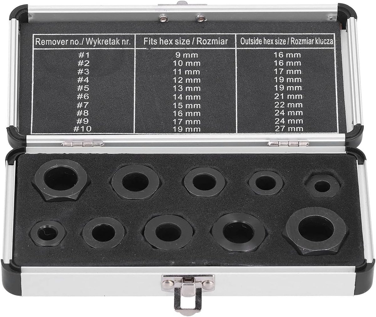 Schroefverwijderaar Set - Moerverwijderaar Gereedschap - Beschadigde Onderdelen Verwijderen - Voor 9-19mm Maten - 10 Delig - Zilverkleurig